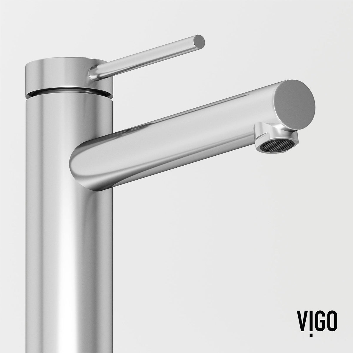 Deck-mounted vessel filler with ceramic disk valve and chrome finish