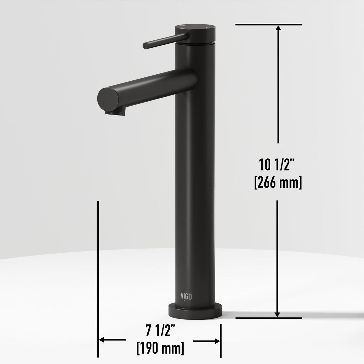 High arc spout vessel faucet with included mounting hardware
