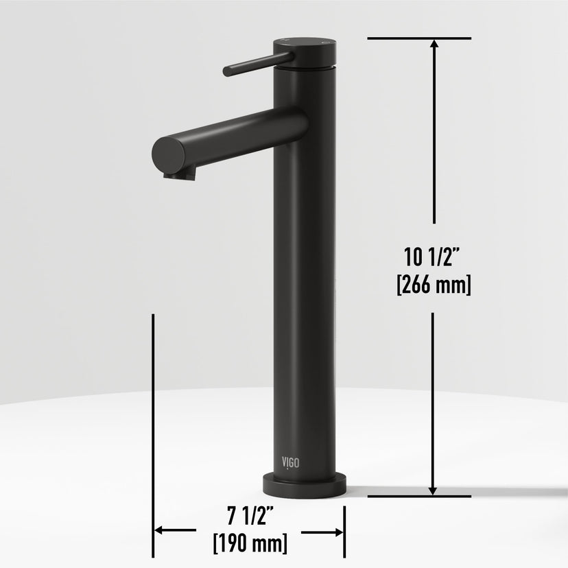 High arc spout vessel faucet with included mounting hardware