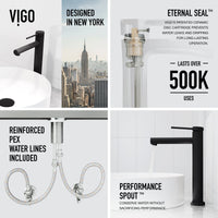 Matte black faucet featuring lever handle and compression connection