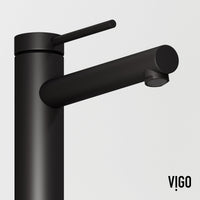 Deck-mounted vessel filler with ceramic disk valve and matte black finish
