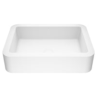 Modern White Matte Stone Vessel Bathroom Sink