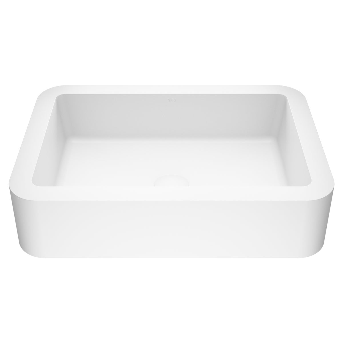 Modern White Matte Stone Vessel Bathroom Sink