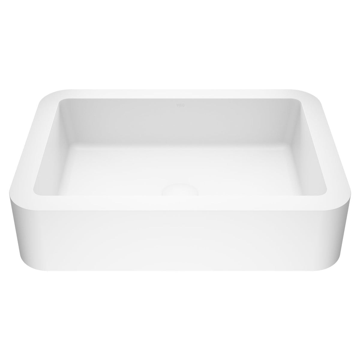 Rust-resistant vessel sink with modern design and matte stone material