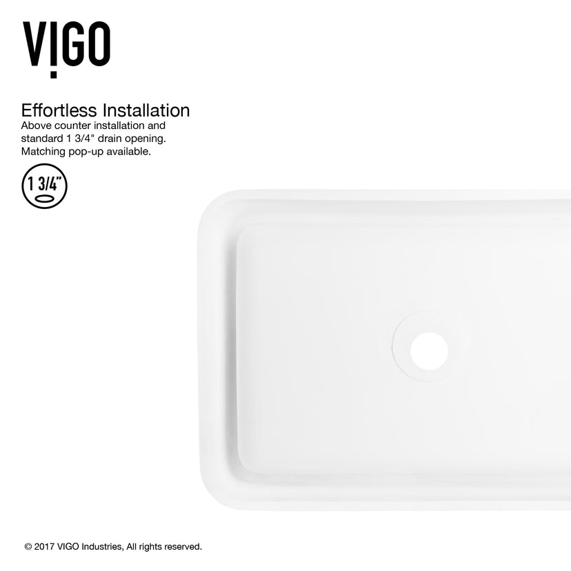 Modern White Matte Stone Vessel Bathroom Sink