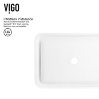 Handcrafted rectangular sink in matte stone for modern bathrooms