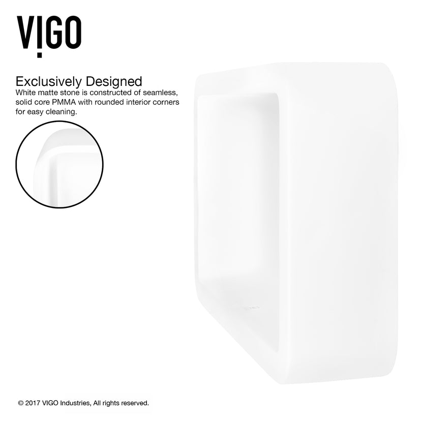 Modern White Matte Stone Vessel Bathroom Sink