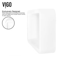 Modern rectangular sink made from durable matte stone material