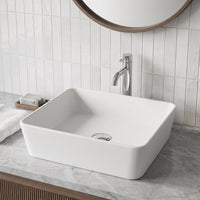 Modern White Matte Stone Vessel Bathroom Sink
