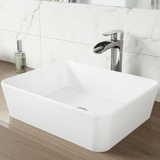 Contemporary matte stone vessel sink with fade and scratch resistance