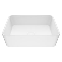 Modern White Matte Stone Vessel Bathroom Sink