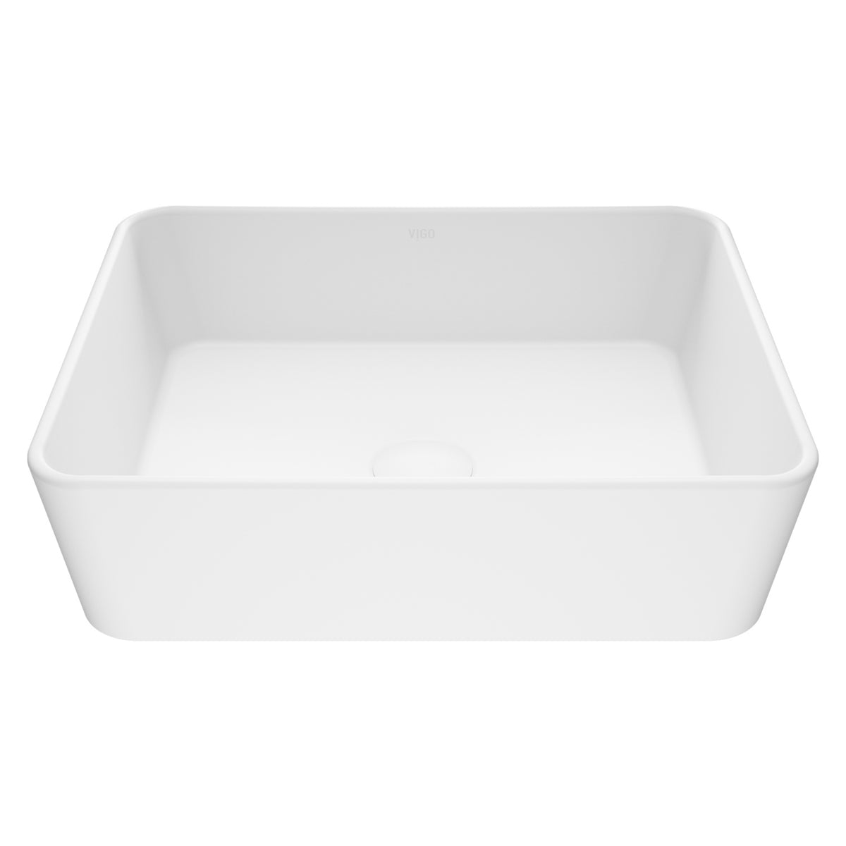 Modern White Matte Stone Vessel Bathroom Sink