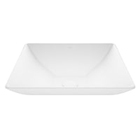 Square matte stone vessel sink with scratch resistant surface and contemporary style
