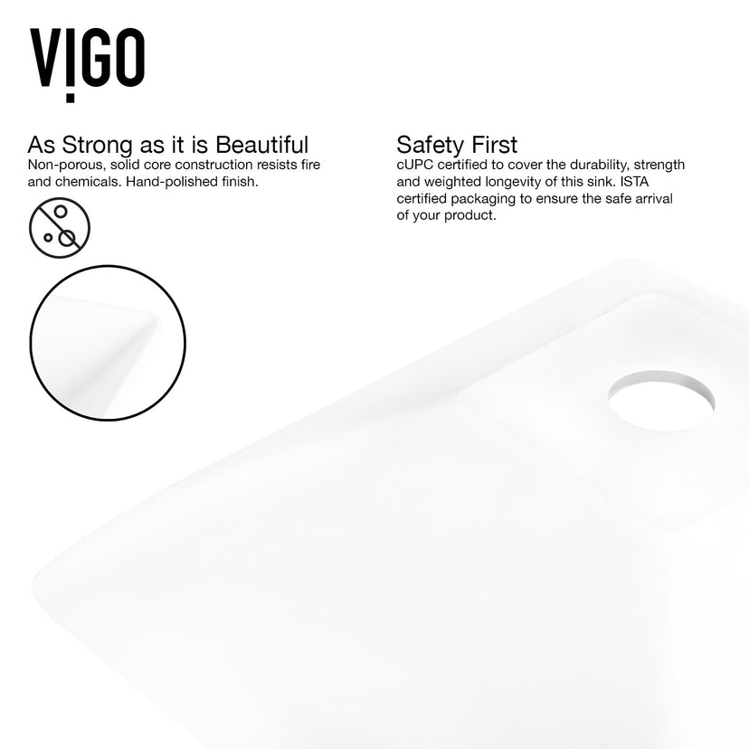 Handmade matte white vessel sink featuring fade and scratch resistant matte stone