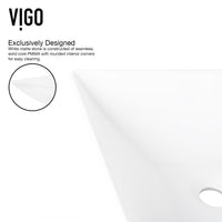 Modern vessel sink with square shape and rust resistant matte stone finish