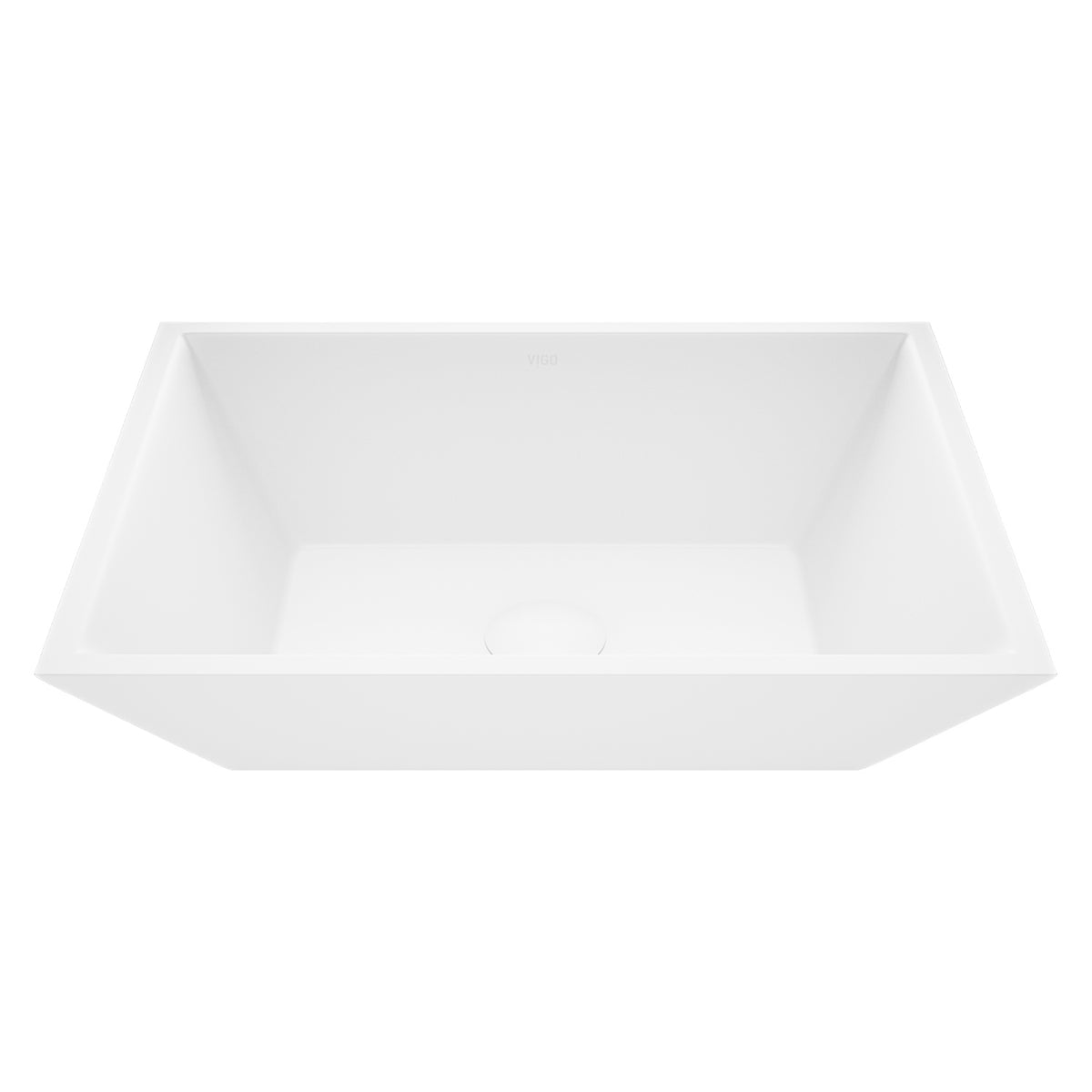 Modern White Matte Stone Vessel Bathroom Sink