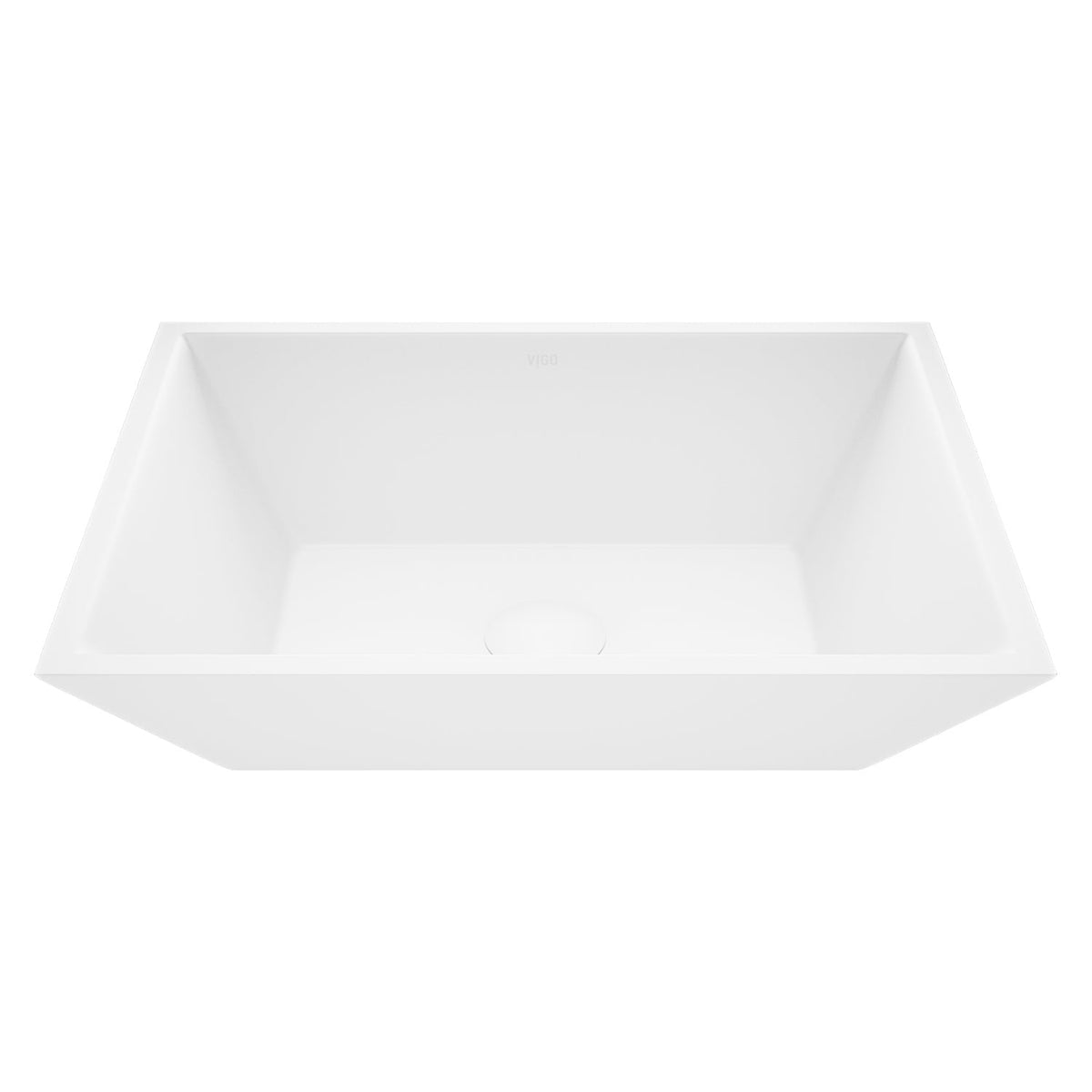 Commercial approved matte stone sink with rectangular shape and contemporary design