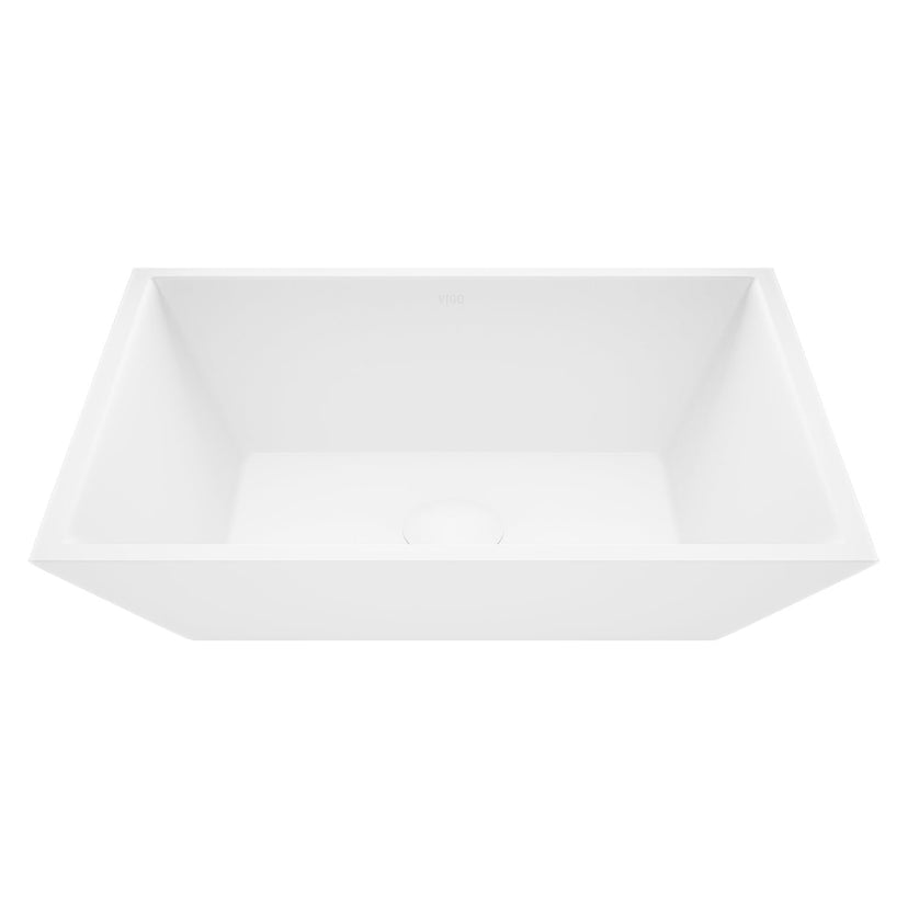 Commercial approved matte stone sink with rectangular shape and contemporary design