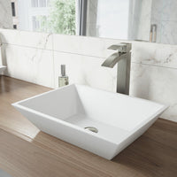 Matte white vessel sink featuring fade resistant and scratch resistant properties