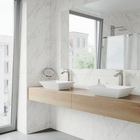 Rectangular matte stone sink with modern style and rust resistant finish
