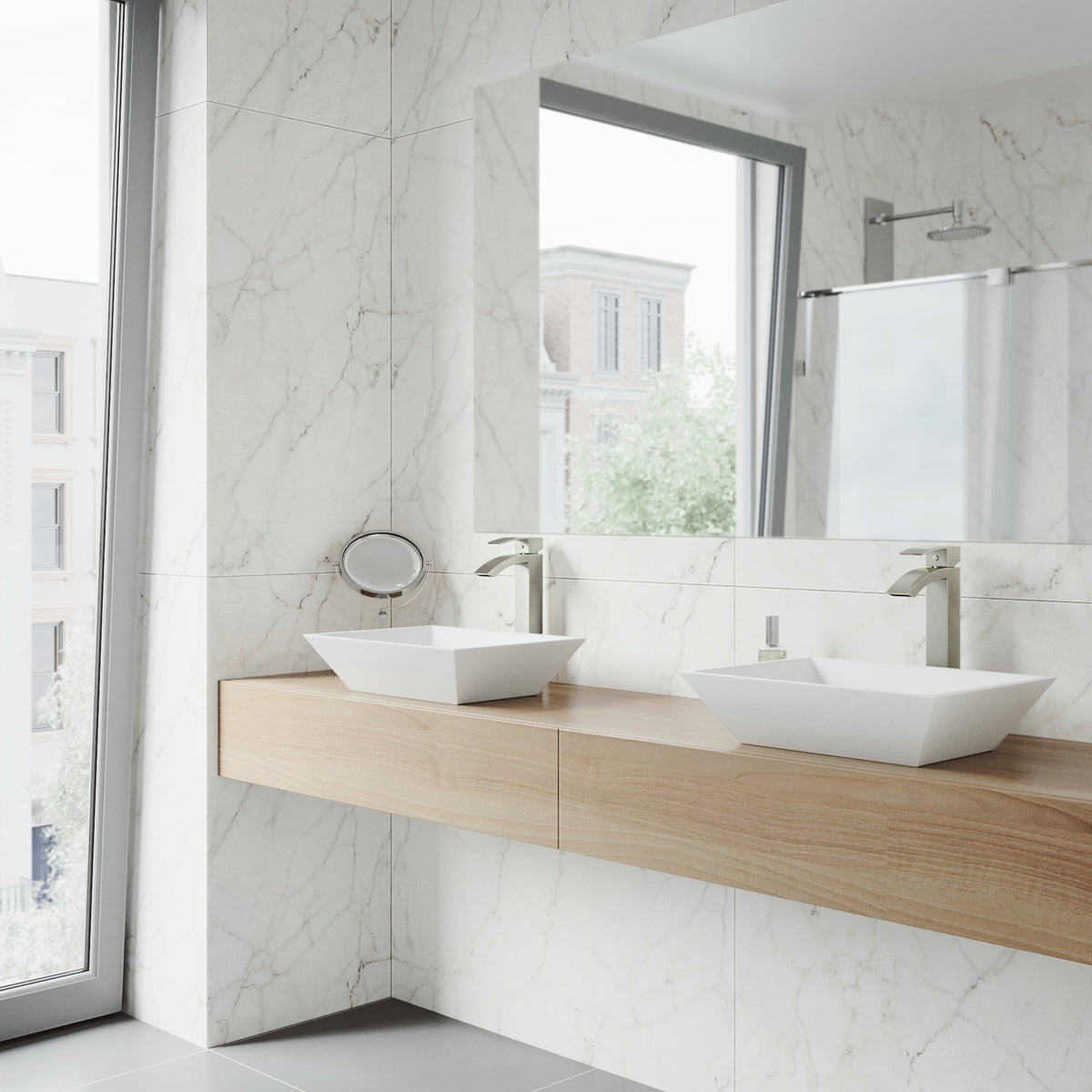 Rectangular matte stone sink with modern style and rust resistant finish