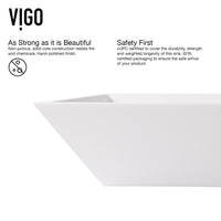 Fade resistant modern vessel sink in matte white, rectangular design