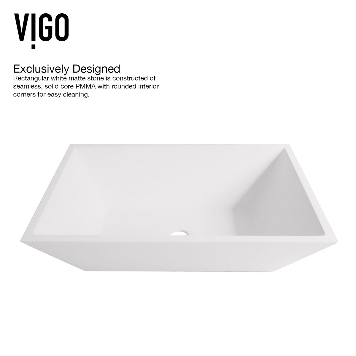 Rust resistant matte white sink with rectangular shape for modern bathrooms
