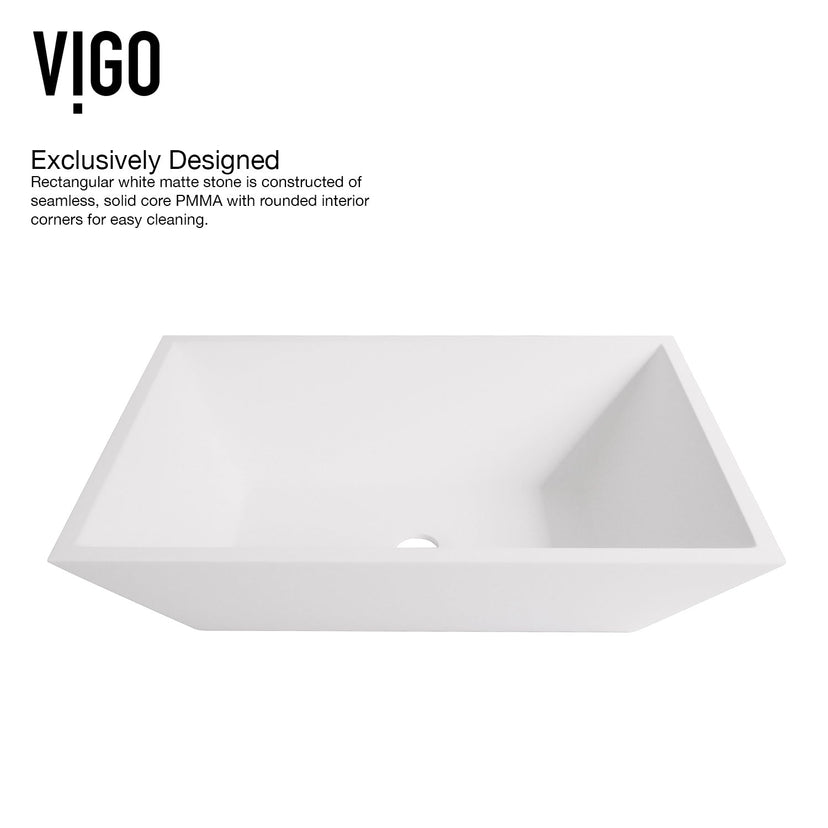 Rust resistant matte white sink with rectangular shape for modern bathrooms