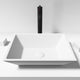 Matte white rectangular vessel sink with modern contemporary style