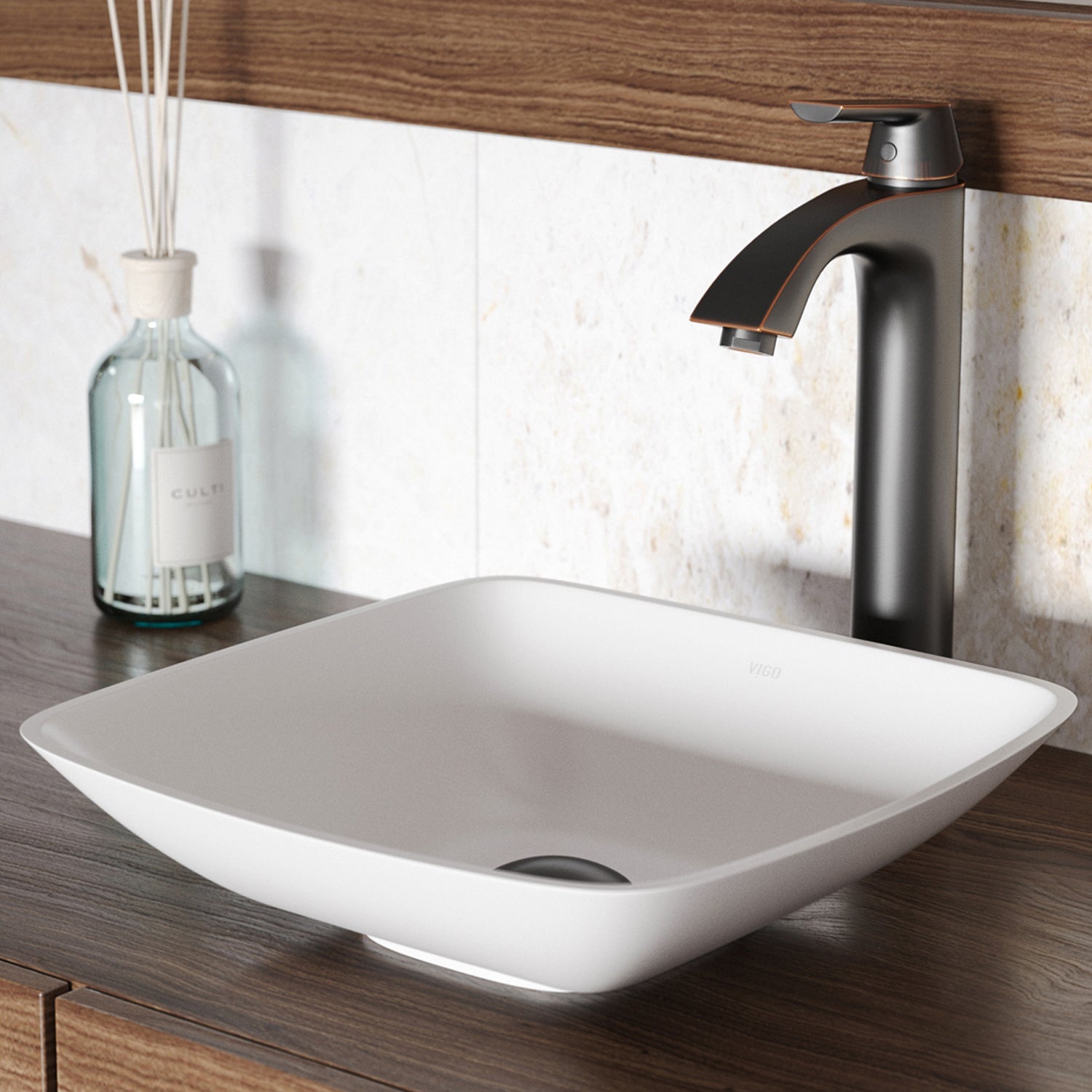 Magnolia 14 in. Hyacinth Square Matte Stone™ Sink – vigoindustries