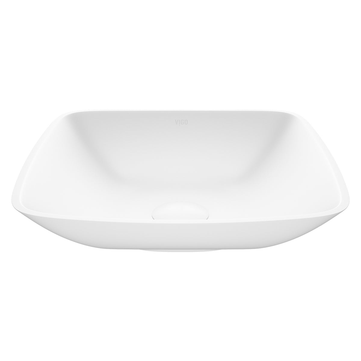 Modern White Matte Stone Vessel Bathroom Sink