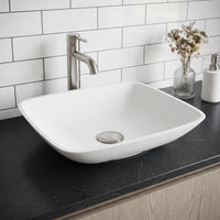 Modern White Matte Stone Vessel Bathroom Sink