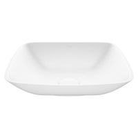 Commercial-approved square vessel sink in matte stone finish