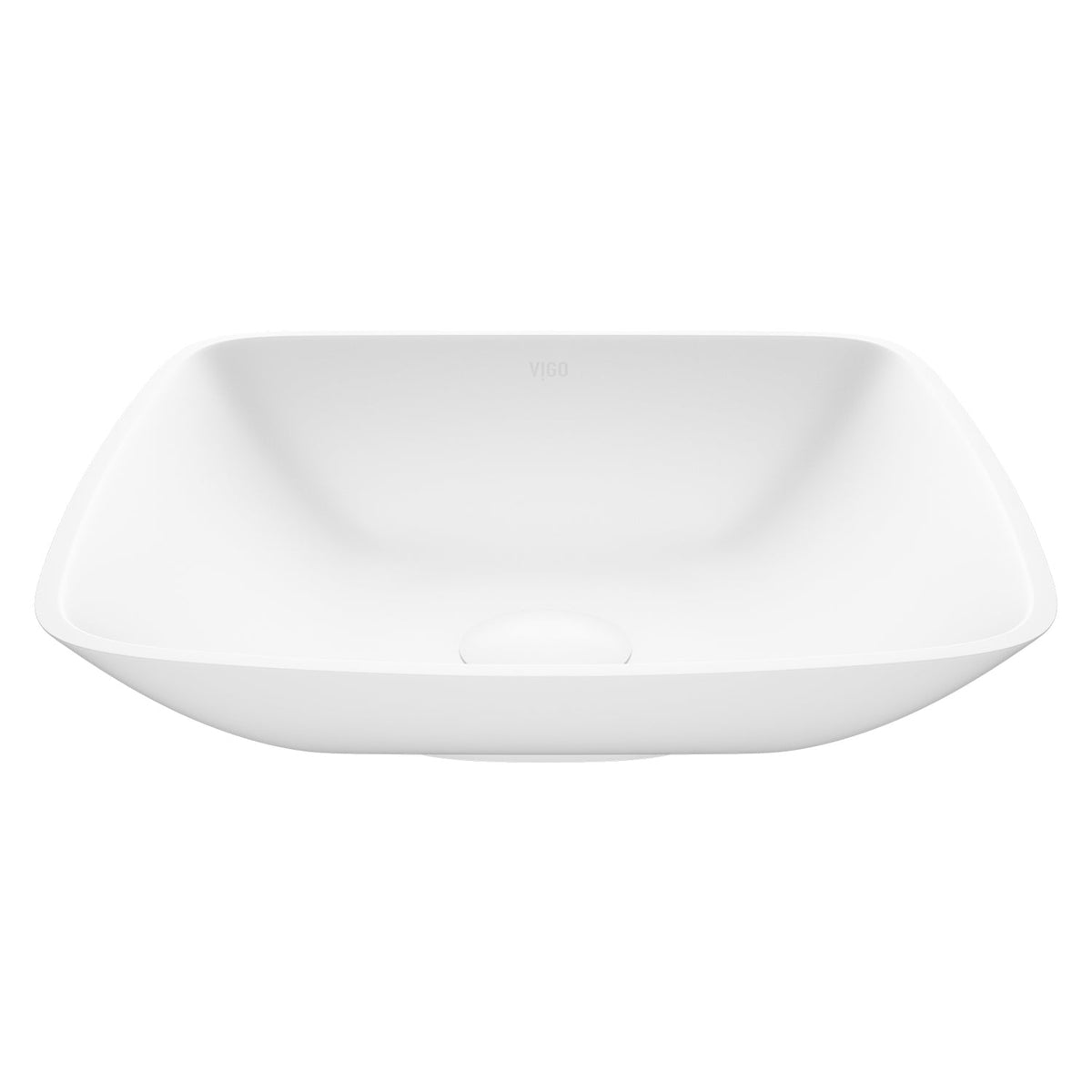 Commercial-approved square vessel sink in matte stone finish
