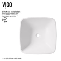 Modern White Matte Stone Vessel Bathroom Sink