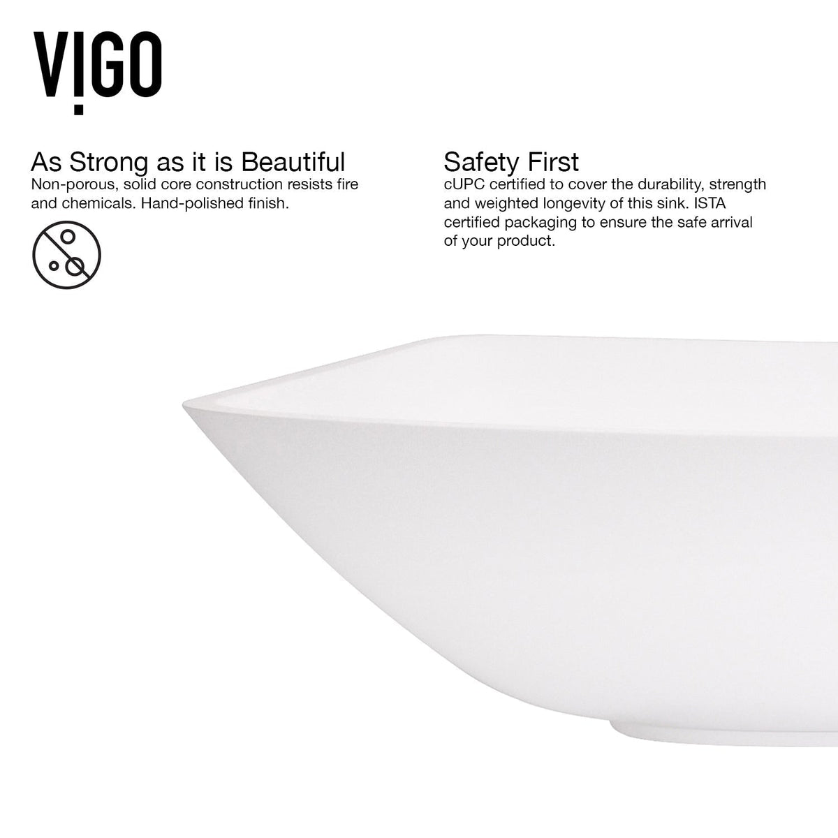 Contemporary square sink in matte white, fade and scratch resistant