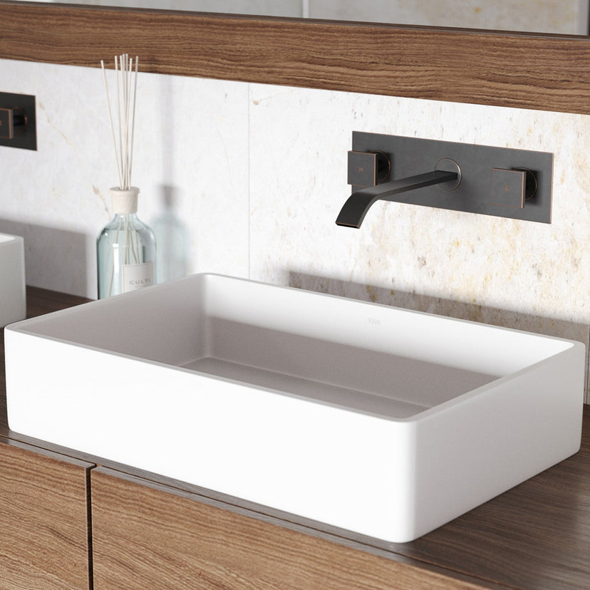 Handmade matte stone vessel sink featuring rust-resistant design for commercial use