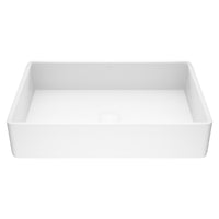Modern White Matte Stone Vessel Bathroom Sink