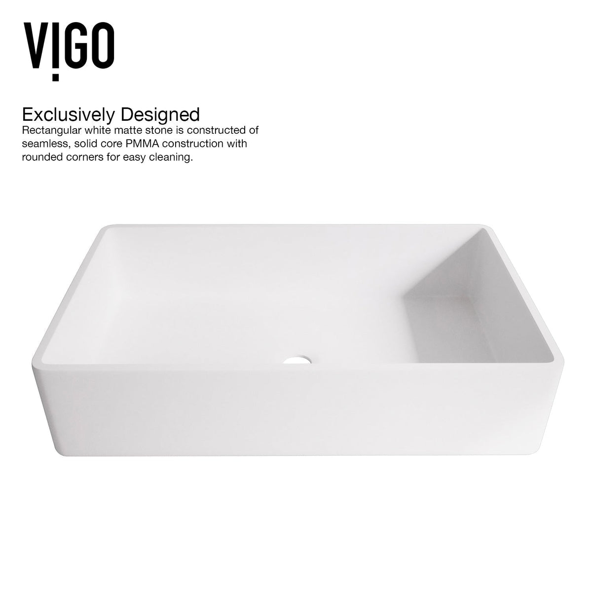 Contemporary vessel sink with matte white finish and scratch-resistant stone construction