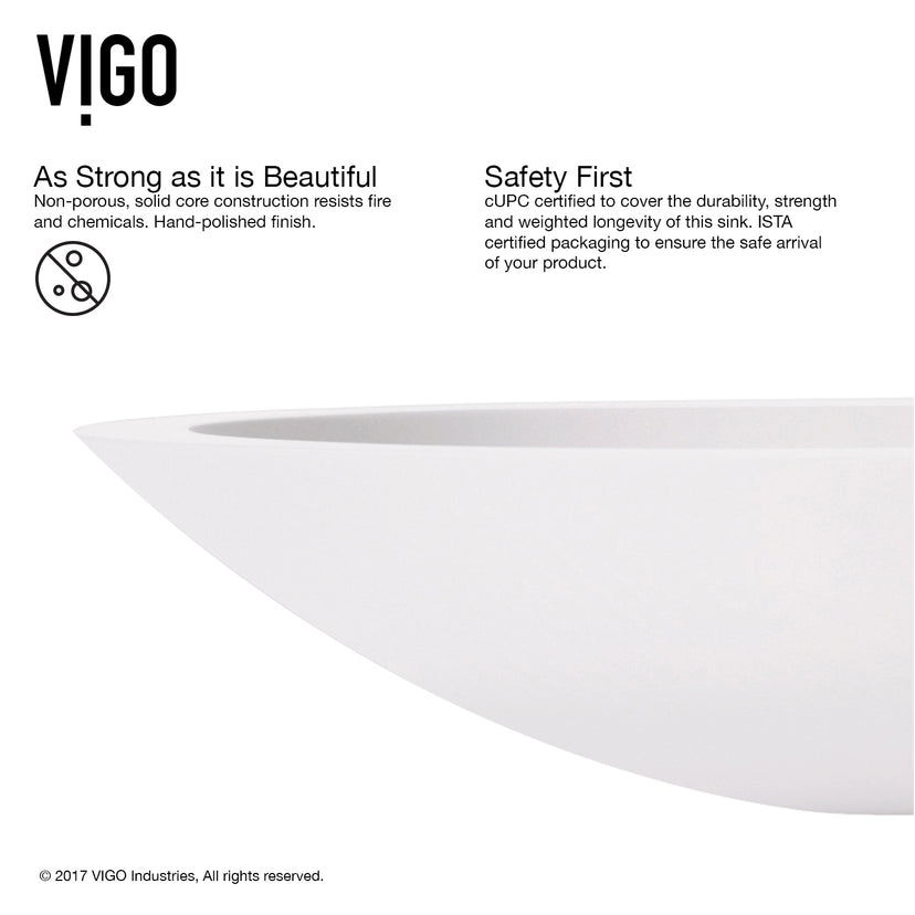 Modern White Matte Stone Vessel Bathroom Sink