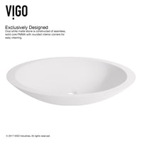 Modern White Matte Stone Vessel Bathroom Sink