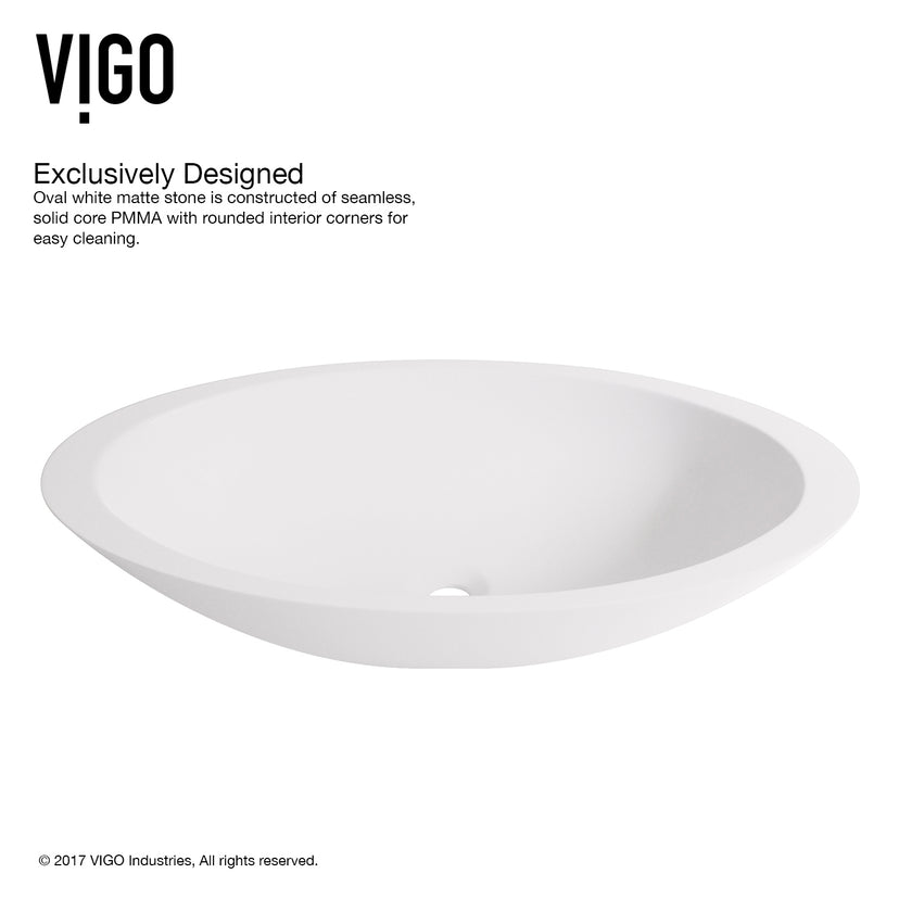 Modern White Matte Stone Vessel Bathroom Sink
