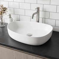 Modern White Matte Stone Vessel Bathroom Sink