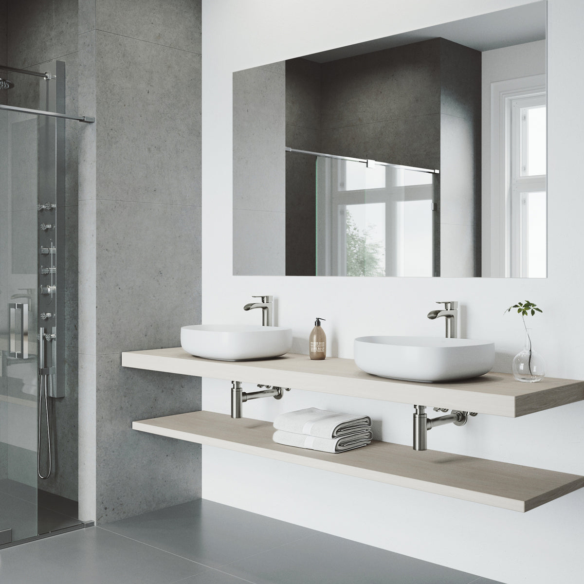 Modern White Matte Stone Vessel Bathroom Sink