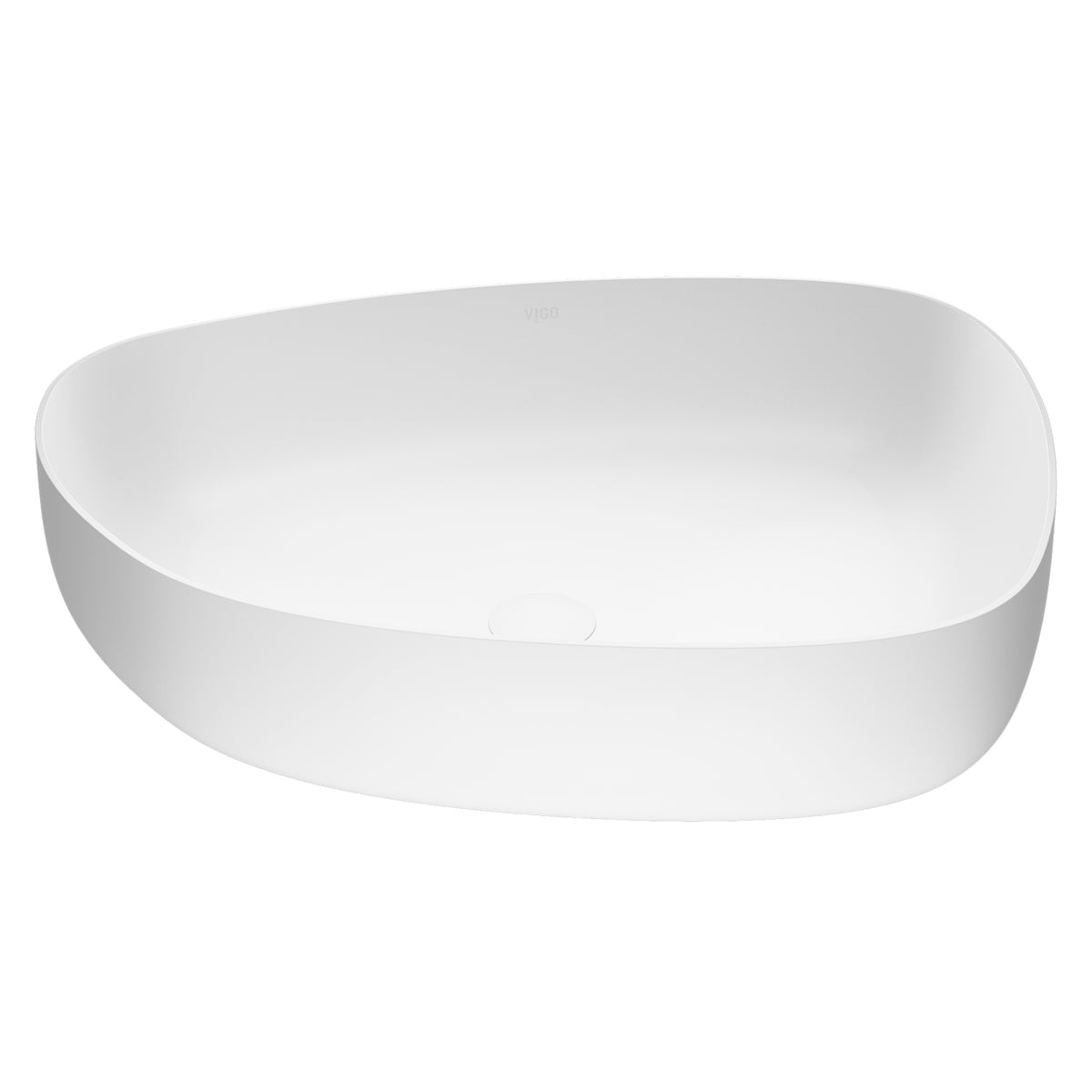 Modern White Matte Stone Vessel Bathroom Sink