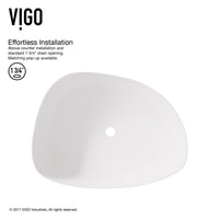Modern White Matte Stone Vessel Bathroom Sink