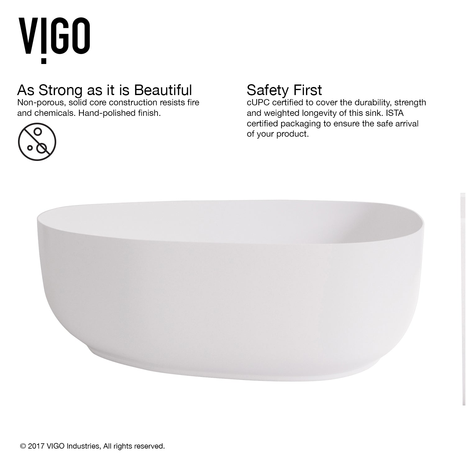 Peony – Modern White Matte Stone Vessel Bathroom Sink– VIGO