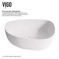 Modern White Matte Stone Vessel Bathroom Sink