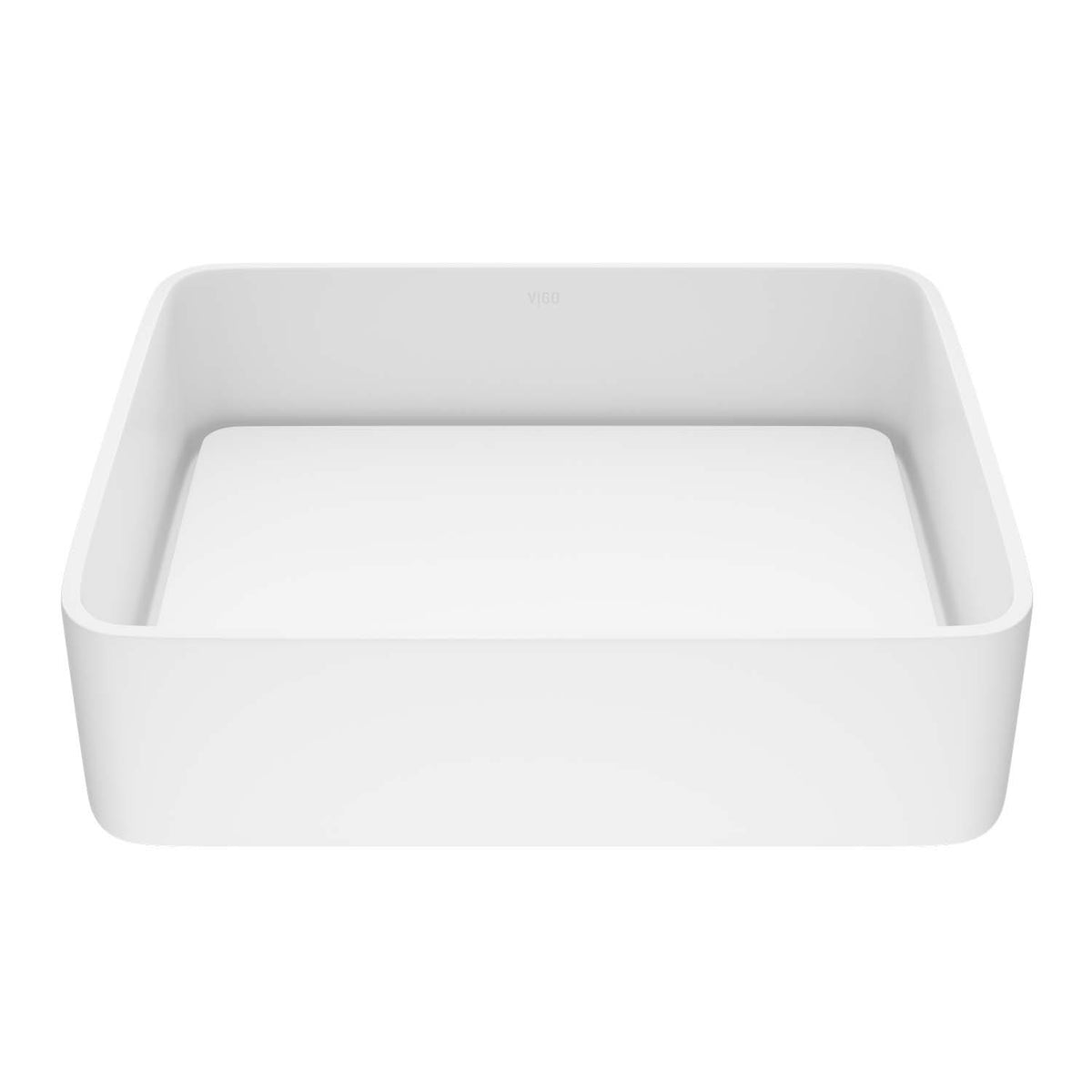 Modern White Matte Stone Vessel Bathroom Sink