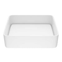 Contemporary rectangular bathroom sink with matte white stone finish
